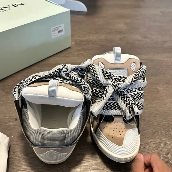 Lanvin Curb Sneakers Grey/Black & White